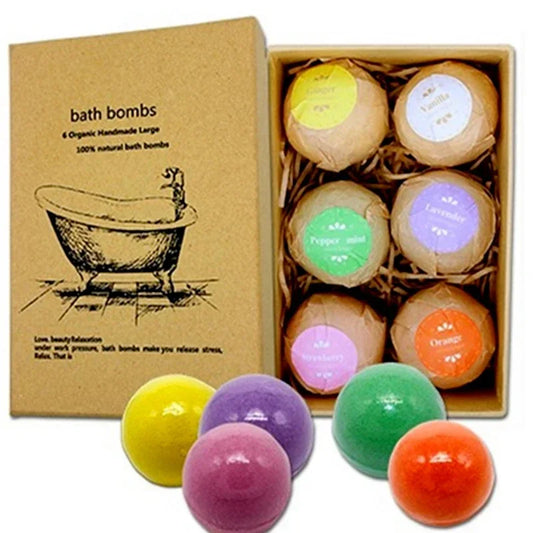 6pcs Bathtub Bath Ball Fragrance Essential Oil Explosion Bath Salt Ball