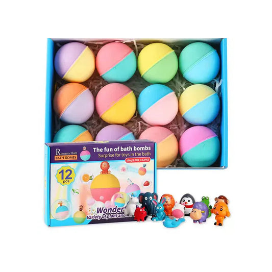 Kids Bath Bombs 12Pcs One Set Fragrance Bath Salt Bubble Explosion Ball Deep Sea Bath Salt Body Essential Oil Bath Ball Set